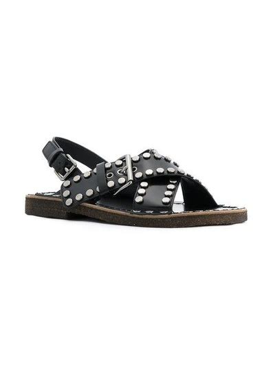 prada leather mens sandals|prada studded pony skin sandals.